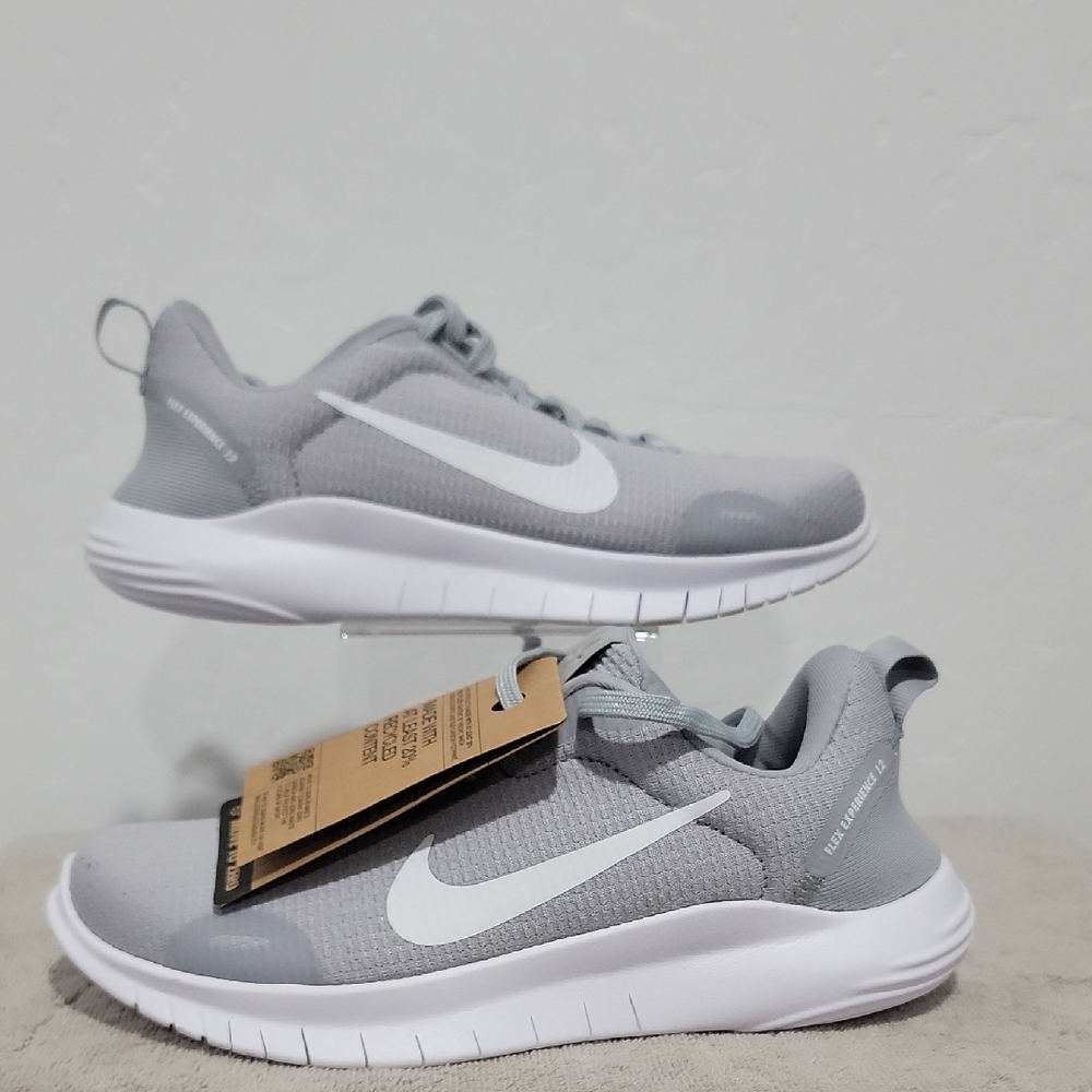 Nike Flex Experience 12 Gray and White Athletic Sneakers